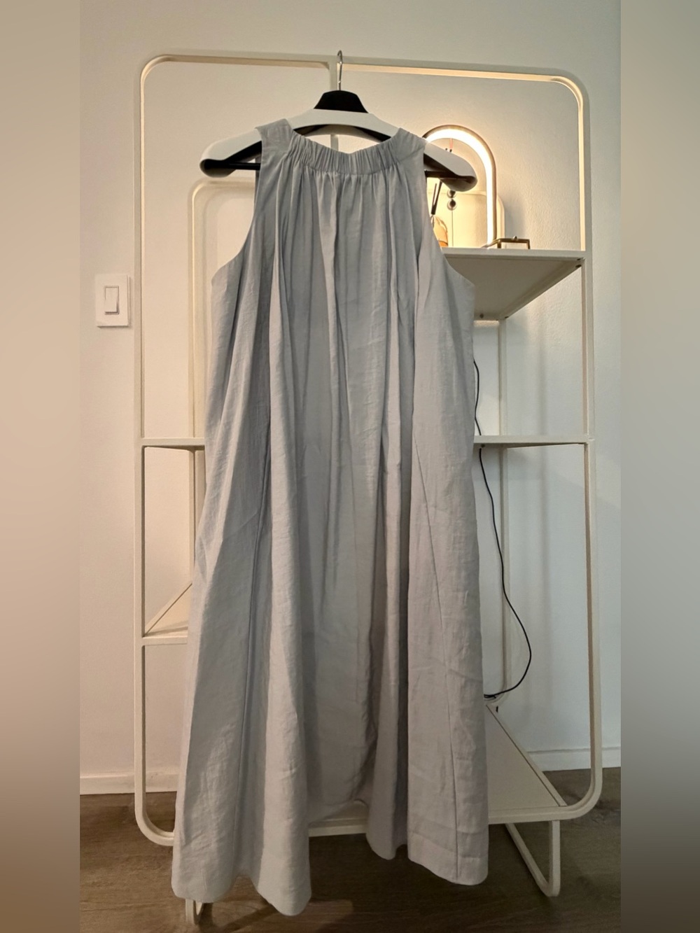 COS Sleeveless Light Gray/Blue Midi Dress - Picture 2 of 7